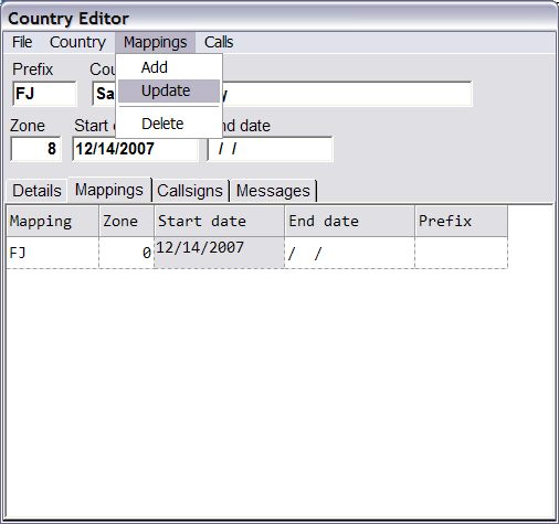 Update Prefix Mapping